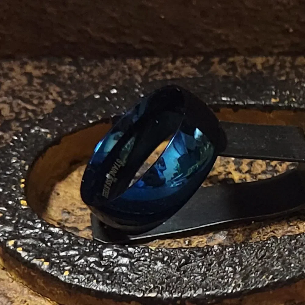 Men's Blue Promise Ring  Band - Blue Promise Ring For Guys